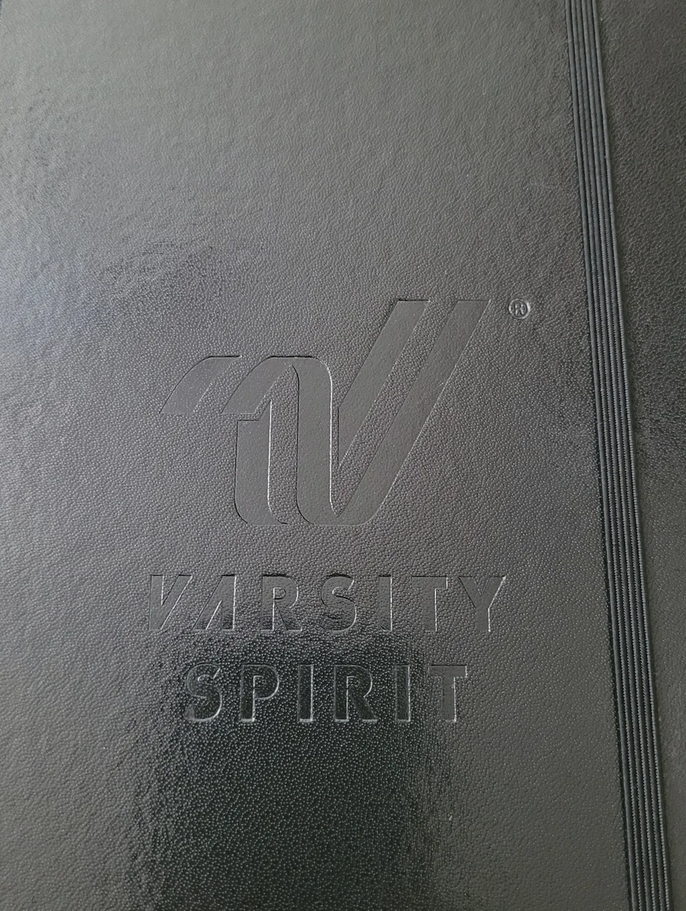 Varsity Spirit Black Embossed Elastic-Band Notebook